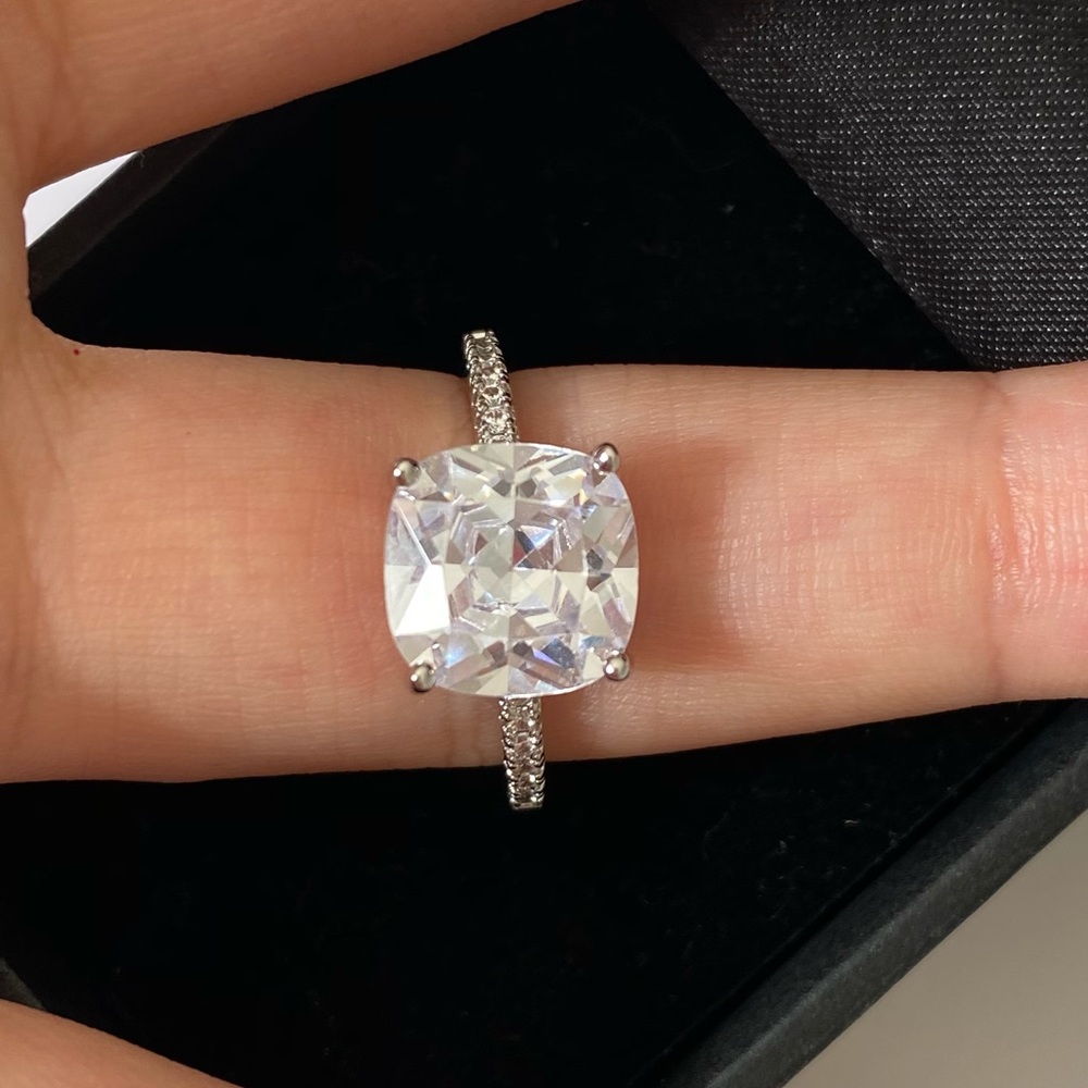 Square shaped “diamond” ring size 7